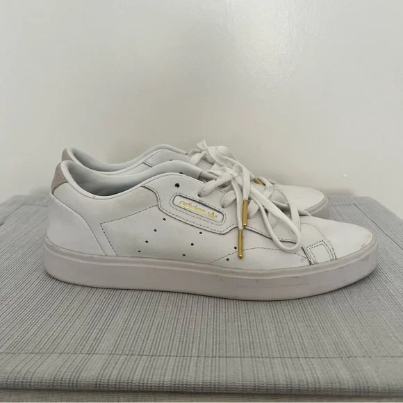 Adidas Women's Sleek Low Top Leather Sneakers - Picture 7 of 11
